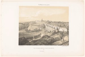Pohled na Dinan a viadukt přes řeku Rance Cena Vue de Dinan de la Vallée des Noyers (název na objektu) Současná Francie (název série) La France de nos jours (název série na objektu)