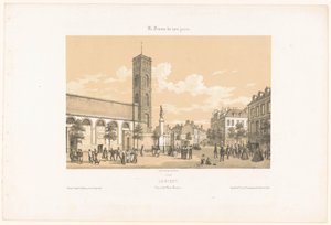 Pohled na Place Bisson v Lorientu lorient. Vue de la place Bisson (název na objektu) Současná Francie (název série) La France de nos jours (název série na objektu) od Leon Auguste Asselineau