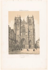 Pohled na katedrálu svatého Petra a Pavla v Nantes La cathédrale à Nantes (název na objektu) Současná Francie (název série) La France de nos jours (název série na objektu) od Leon Auguste Asselineau
