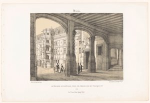 Pohled do interiéru zámku Blois s osmibokou schodišťovou věží krále Františka I blois. Intérieur du château, tour de l