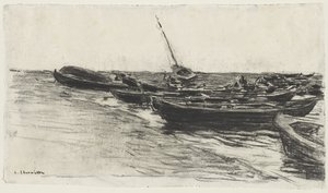 Lodě na pláži, c. 187481. od Leon Augustin Lhermitte