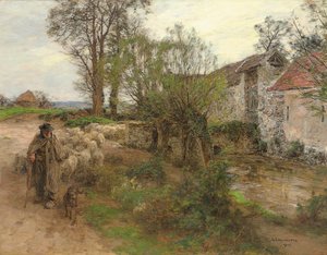 Výjezd z ulice Herd of Chailly; Odchod stáda z rue Chailly, 1904 od Leon Augustin Lhermitte