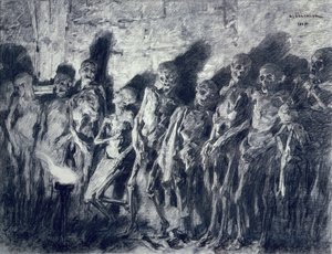 Trezor mumií aneb kostry z věže svatého Michala, Bordeaux, 1885 (uhl na papíře) od Leon Augustin Lhermitte