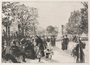 Tuilerijské zahrady od Leon Augustin Lhermitte
