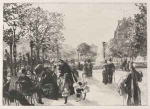 Tuilerijské zahrady. od Leon Augustin Lhermitte