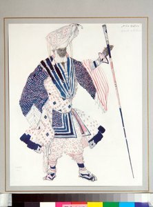 Ballets russes: ""Grand priest"" Kostým navrhl Leon Bakst (1866-1924) pro balet ""Le dieu Bleu"" Michela Fokina od Leon Bakst