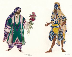 Kostýmní návrhy pro ruský balet Le Dieu Bleu, c1912 od Leon Bakst