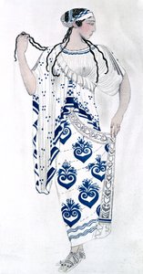 Kostýmní návrh pro Idu Rubinstein jako Helenu v baletu Helena ze Sparty, 1912 od Leon Bakst