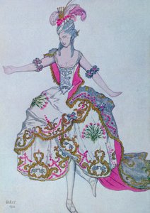 Kostýmní návrh pro The Fairy Carnation od Šípkové Růženky od Leon Bakst