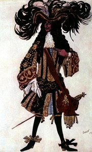 Kostýmní návrh pro Sousedního prince od Šípkové Růženky od Leon Bakst