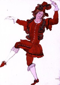 Kostýmní návrh pro Pageboy of the Fairy Mountain-Ash od Sleeping Beauty od Leon Bakst