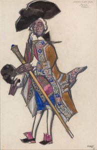 Návrh kostýmů pro balet The Good-Humoured Ladies od Scarlatti od Leon Bakst