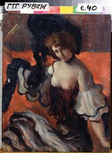 V restauraci, dáma v černém od Leon Bakst