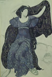 Nymph Echo. Návrh kostýmů pro balet Narcisse od N. Tcherepnina, 1911 od Leon Bakst