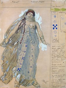 Phaedra. Návrh kostýmů pro drama Hippolytus od Euripida, 1902 od Leon Bakst