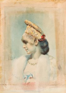 Portrét dívky, která nosí Kokoshnik od Leon Bakst