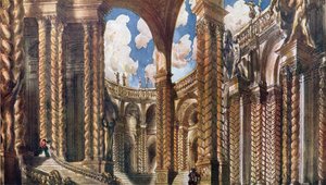 Návrh scenérie pro Zasnoubení, ze Šípkové Růženky, 1921 od Leon Bakst