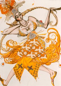 Pták Ohnivák, kostým pro Pták Ohnivák, balet Igora Stravinského, 1910 od Leon Bakst