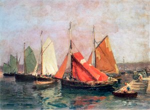 Bretonské pobřeží, c1907-1915 od Leon Hubert