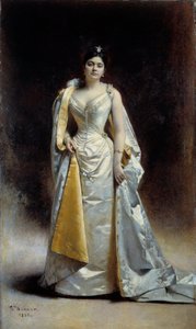 Celovečerní portrét Madame Albert Cahen z Antverp Obraz Leon Bonnat (1833-1922) 1891 Sun. 1,34x2,27 m Bayonne, Bonnatovo muzeum od Leon Joseph Florentin Bonnat
