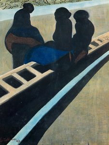 Rybářské manželky na nábřeží od Leon Spilliaert