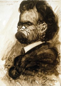 Friedrich Nietzsche (1844-1900) německý filozof a básník kvaš a inkoust z porcelánu od Leona Spilliaerta 1901 od Leon Spilliaert