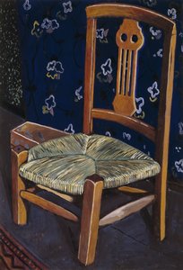 křeslo Madeleine; La Chaise de Madeleine - křeslo Madeleine, kolem roku 1925 (kvaš na kartě) od Leon Spilliaert