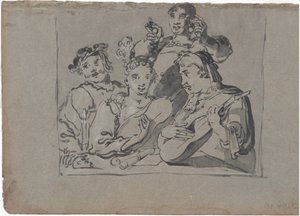 Kvarteto zpěváků, hráčů na loutnu a zvonařů hrajících v krčmě při svíčkách, 1620-1628. od Leonard Bramer