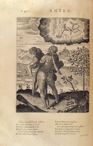 Hercules zabíjející Antaea, z „Les Images ou Tableaux de Platte Peinture des Deux Philostrates Sophistes Grecs“, od Blaise de Vigenere (1523-96) Paříž, 1615 od Leonard Gaultier