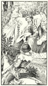 Tady přichází chtivý wooer (rytina) od Leonard Leslie Brooke