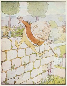 Humpty Dumpty měl skvělý pád z hospody A Nursery Rhyme Picture Book. 1914 (barevné lito) od Leonard Leslie Brooke