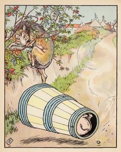 Ilustrace ke Třem prasátkům (barevná litografie) od Leonard Leslie Brooke