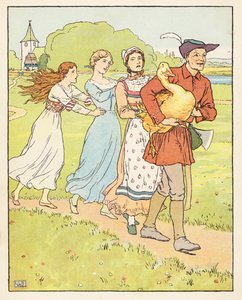 Zlatá husa (barevná litografie) od Leonard Leslie Brooke
