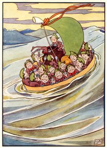 The Jumblies (barevné lito) od Leonard Leslie Brooke