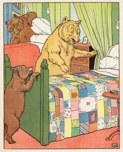 Tři medvědi (barevná litografie) od Leonard Leslie Brooke