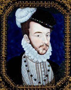 Portrét Karla IX., francouzského krále (1550-1574). Obraz Leonarda Limosina (1505-1577)