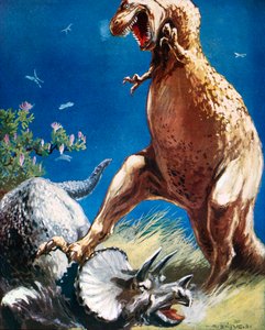 Dinosauři (barevná litografie)