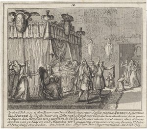Smrt Petra Velikého dne 8. února 1725, 1727 od Leonard Schenk