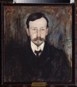 Portrét autora Ivana A Bunina (Portrét autora Ivana A Bunina) - Malba Leonarda Viktoroviče Turzhanského (1875-1945), olej na plátně od Leonard Viktorovich Turzhansky