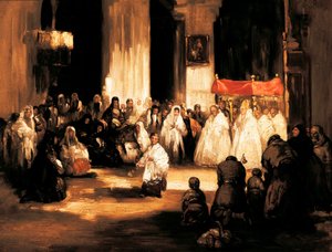 Všemohoucí Bůh (Velký Bůh). Obraz Leonarda Alenza y Nieto (1807-1845). Madrid. Romantické muzeum.