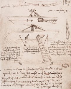 Vzletové a přistávací zařízení létajícího stroje od Leonardo da Vinci