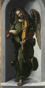 Anděl v zeleném s Vielle, c. 1490-1499 od Leonardo da Vinci,