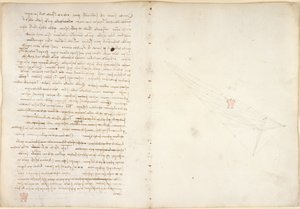 Arundel 263, f.57v, f.46 Poznámky o vodě, z 