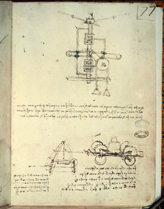 Návrh létajícího stroje (tužka na papíře) od Leonardo da Vinci