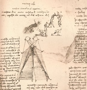 Diagram znázorňující teorii světla a stínu a náčrtky obrazců, c1472-c1519 1883 od Leonardo da Vinci