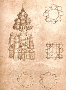 Kresba kostelů, c1472-c1519 1883 od Leonardo da Vinci