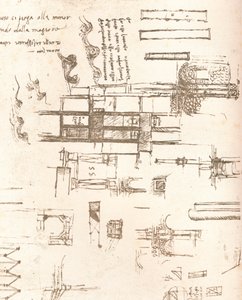 Kreslení projektů pro zámky a vily, c1472-c1519 1883 od Leonardo da Vinci