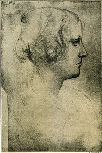 Hlava ženského profilu od Leonardo da Vinci