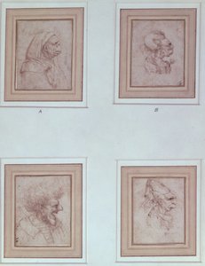 Čtyři karikatury od Leonardo da Vinci