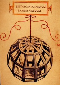Geometrie: “” Mnohostěn”” Stránka převzatá z rukopisu “” De divina transitione”” (O božských proporcích) matematika Fra Luca Pacioli dit Luca di Borgo (1445-1517) ilustrovaná Leonardem da Vincim (1452-1519). 1509. od Leonardo da Vinci